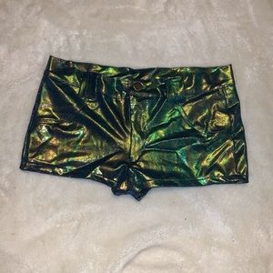 Iheartraves booty shorts rave bottoms metallic S/M